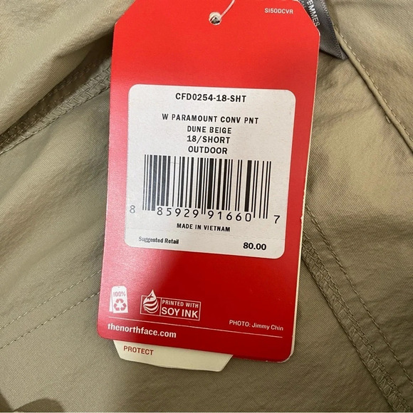 NWT The North Face Paramount Convertible Pants 18 Short Dune Beige Cargo Zip Off - Picture 11 of 14